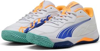 Puma Tennisschuh PUMA NOVA SMASH, Gr. 42,5, weiss (puma wei&szlig;, vivid blau, heat fire, puma schwarz), Synthetik, mehrfarbig, Schuhe Tennisschuh