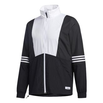 adidas neo Contrasting Colors Casual Sports Hooded Jacket Black GJ8767