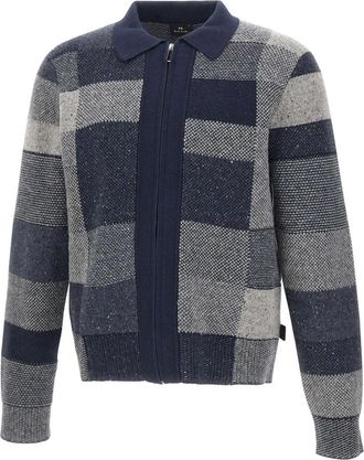 Paul Smith Zip Thru Cardigan - Heren - Ronde hals truien - Veelkleurig - L - Katoen - Truien & Vesten
