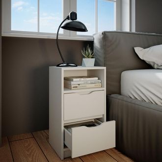 Vicco Mesa De Noche Ruben, Blanco, 38 X 66.6 Cm Lote De 2