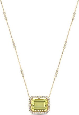 Bony Levy 18K Gold Iris Lemon Quartz & Diamond Pendant Necklace in 18K Yellow Gold at Nordstrom