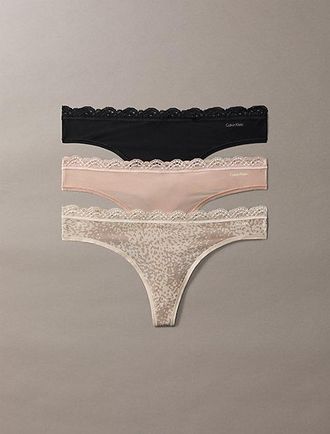 Calvin Klein Pack De 3 Tangas Microfibre Stretch Lace