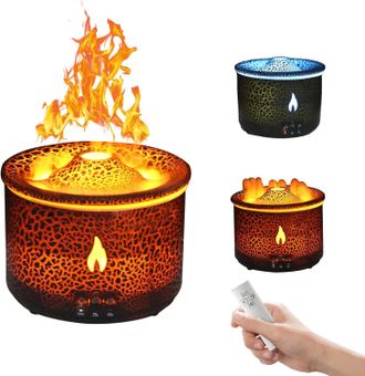 OEM Diffusore Di Aromi Umidificatore Volcano Flame, Diffusore Di Oli Essenziali Con Ampia Capacit&agrave; Di 360 Ml, Modalit&agrave; Fiamma E Nebbia Vulkan, Umidificato