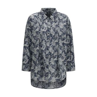 R13 Blue Silk Pattern Womens Shirt
