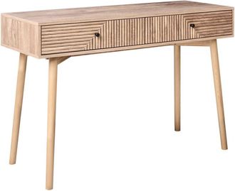 Beliani Consola De Dise&ntilde;o Moderno En Mdf Laminado Con 2 Cajones Entrada Marr&oacute;n Claro Ronge