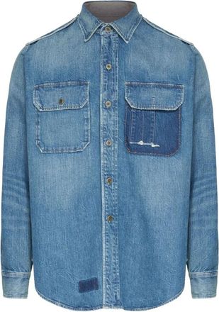 Maison Margiela Heldere Blauwe Shirt met Klepzakken - Heren - Spijkeroverhemden - Blauw - L - Denim - Overhemden
