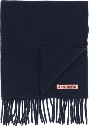 Acne Studios fringed wool scarf - Blue