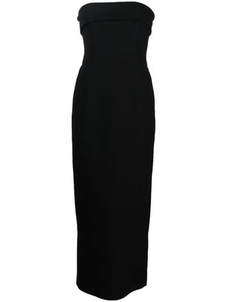 New Arrivals turn-up detail sleeveless long dress - Black