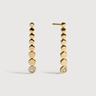 Monica Vinader Gold Lab Grown Diamond Solo Graduated Drop Earrings Lab Grown Diamond