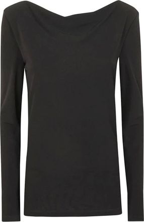 Alberta Ferretti Zwart T-shirt - Dames - Ronde hals truien - Zwart - M - Truien & Vesten