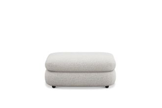 Castlery Fable Side Ottoman Customized, Performance Boucle Light Grey, Spill Resistant, Ultra Deep Seats for Ottomans