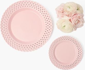Mrs. Alice Pink Basketweave Starter Plate at Nordstrom