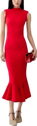 Jacquemus Vestido de cuello alto sin mangas con bajo de trompeta - Dresses - Mujer - Rojo - S