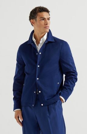 Brunello Cucinelli Cashmere flannel outerwear jacket in Royale Blue at Nordstrom, Size 48 It
