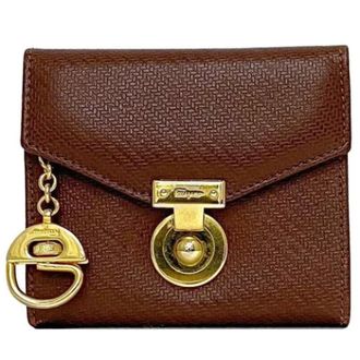 Ferragamo Pre-owned Wallets, female, Brown, Size: ONE SIZE Pre-owned Leather Wallet