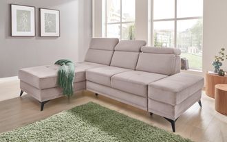 Inosign Ecksofa »Cardiz L-Form« inkl.Kopfteilverstellung und Federkern wahlweise mit Bettfunktion