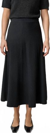 Lilla P Flared Knit Skirt In Black