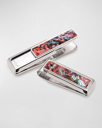 M Clip Men & apos;s Mother-Of-Pearl & Abalone Money Clip