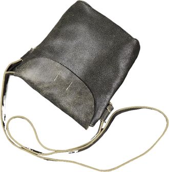 Generic Compatible For Genuine Leather Womens Crossbody Bucket Bag Top Layer Cowhide Shoulder Vintage Fashionable Mobile Phone(Green)