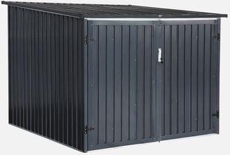 Sweeek Cobertizo Para Bicicletas De Acero Galvanizado Con Kit De Anclaje, 4 Bicicletas