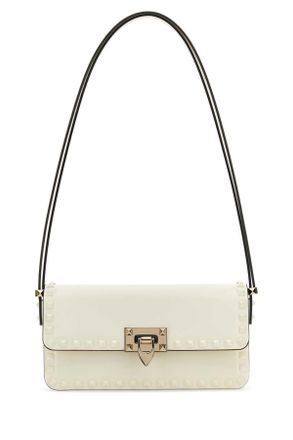 Valentino Garavani Ivory Leather Rockstud Shoulder Bag