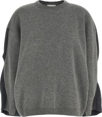 Nude Grey Color Block Crew Neck Sweater