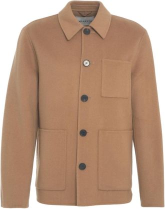 Amaranto Klassiek Wol Overshirt Marrone - Heren - Zomerjassen - Bruin - M - Wol - Jassen
