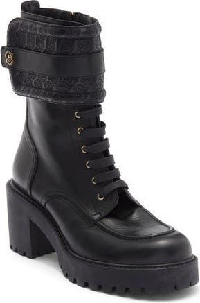 Ferragamo Shiraz Combat Boot in Black at Nordstrom Rack, Size 6