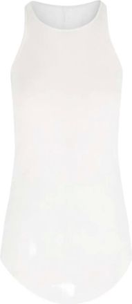 Rick Owens Canotta a coste con scollo rotondo - Bianco