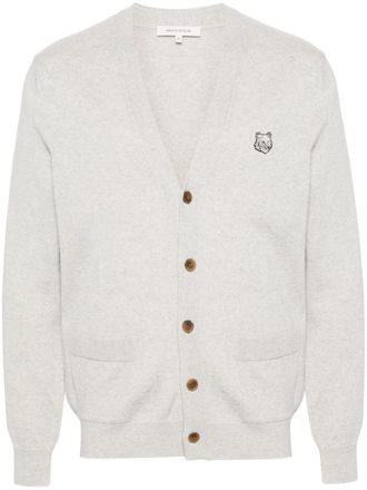 Maison Kitsuné Bold Fox Head wool cardigan - Grey