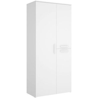 Dmora Armario 3 Puertas Kompasu, Muebles De Dormitorio, Vestidor, Armario De Ropa, 90x53 H202 Cm, Blanco - Dmora