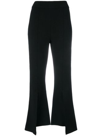 Stella McCartney cropped asymmetric trousers - women - Polyimide/Viscose/Cotton - 44 - Black
