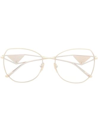 Prada Occhiali oversize con placca - Oro