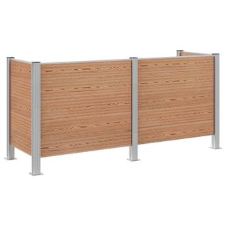 vidaXL Valla De Cubo De Basura Marr&oacute;n 237 X 85 X 115 Cm Aluminio Y Wpc Vidaxl