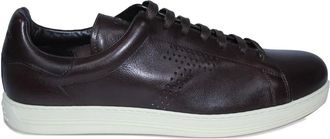 Tom Ford Sneakers in pelle con dettaglio traforato - Marrone