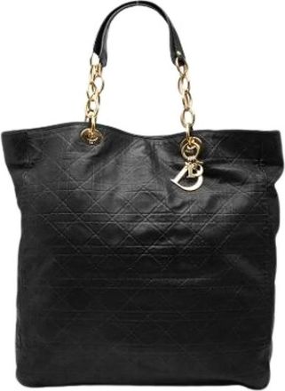 Dior Pre-owned Tote Bags, female, Black, Size: ONE SIZE Pre-owned Leather Tote Bag
