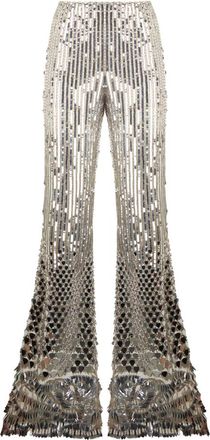 Alberta Ferretti Elephant Pijpen - Dames - Wijde Broeken - Grijs - S - Pailletten - Broeken