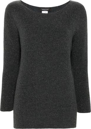 Fabiana Filippi lurex-detail sweater - women - Polyester/Viscose/Virgin Wool - 46 - Grey