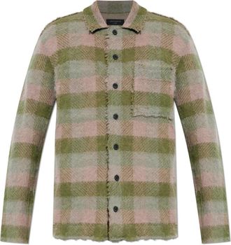AllSaints Adler Shirt - Heren - Casual Overhemden - Groen - XS - Wol - Overhemden