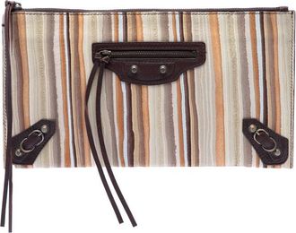 Balenciaga Pre-owned Balenciaga Suede Striped Papier Clutch Ladies 68LN7DZSK2DMDG7F