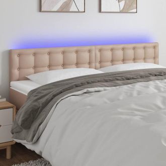 vidaXL Testiera Cappuccino a led 160x5x78/88 cm in Similpelle - Vidaxl