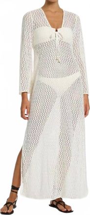 JETS Stretch-Lace Maxi Kaftan In Cream