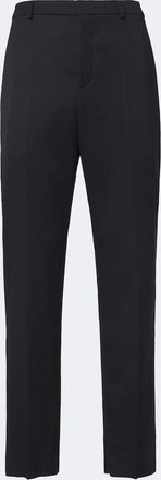 Saint Laurent Pantalones rectos de gabardina de lana
