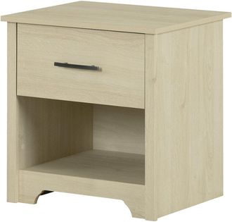 South Shore Furniture Fusion 1-Drawer Nightstand, Bleached Oak