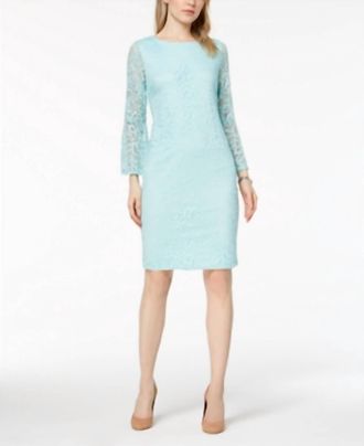 Alfani Lace Bell Sleeve Sheath Dress In Tear Drop