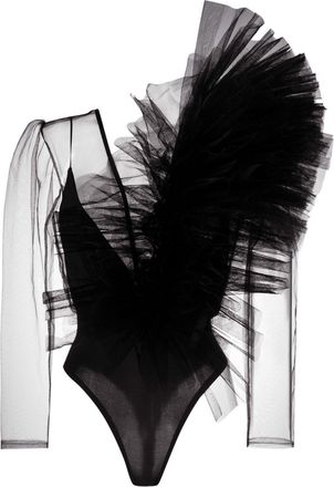 Alchemy 3D-ruffles sheer body - women - Polyamide/Polyester - M - Black