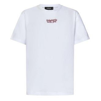 Dsquared2 DSquared2 Heren houden van jou Logo T-Shirt (Wit)
