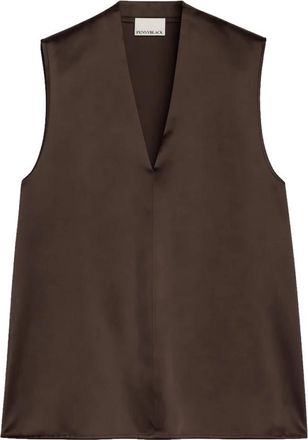 Pennyblack Cupola Top - Dames - Tops zonder mouwen - Bruin - S - Satijn - Tops