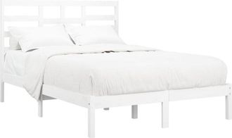 vidaXL Bed Frame without Mattress White Solid Wood 140x200 cm Vidaxl
