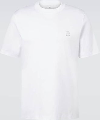 Brunello Cucinelli T-shirt in jersey di cotone con stampa